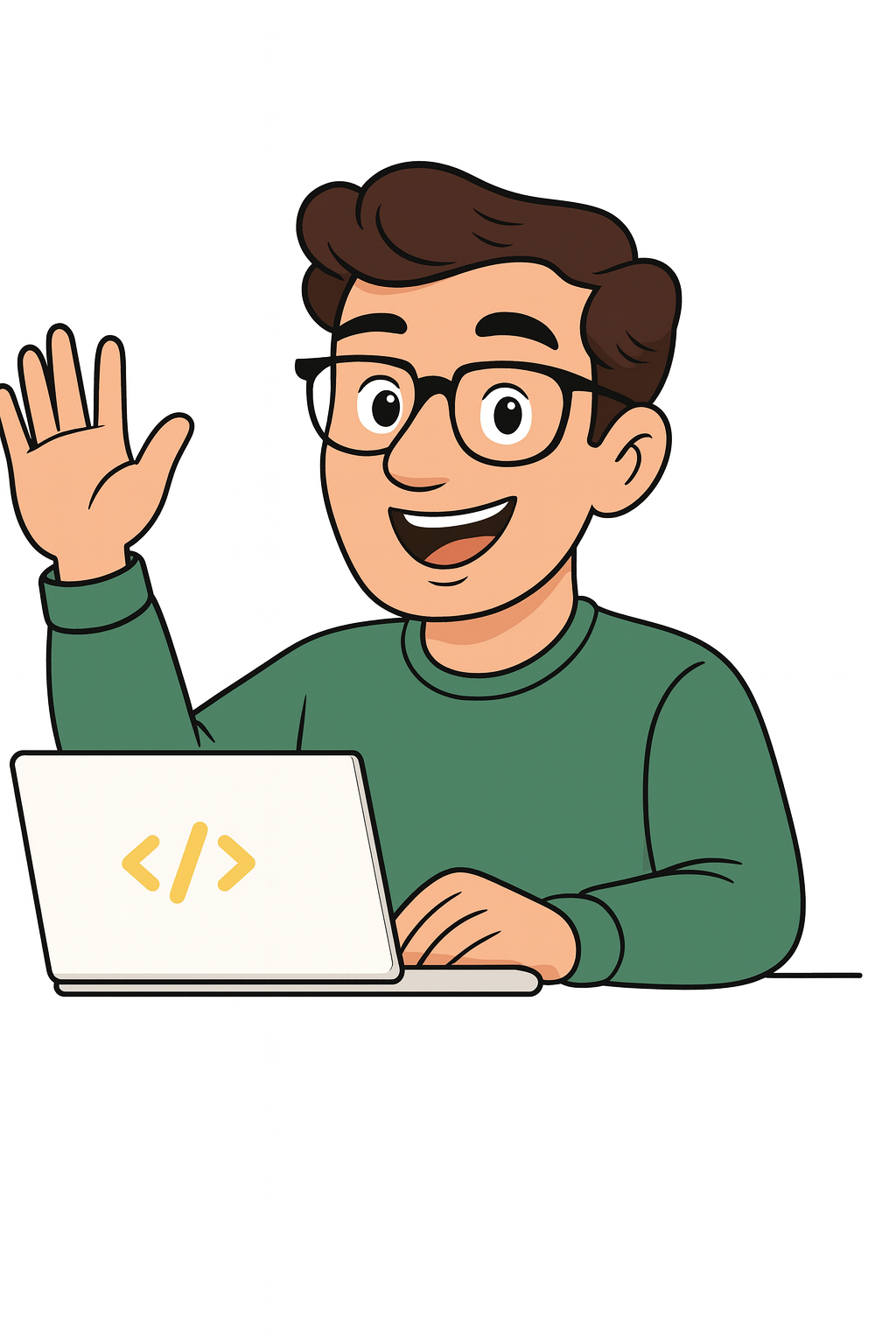 Student waving